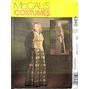 McCalls Renaissance Gown Corset Costume Sewing Pattern M4340 Size 14-20
